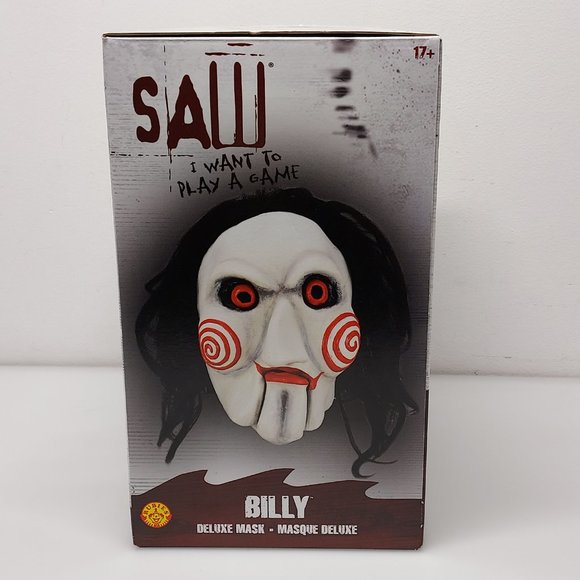 SAW BILLY JIGSAW WANT TO PLAY A GAME DELUXE FULL OVERHEAD MASK HALLOWEEN HORROR - Picture 2 of 10